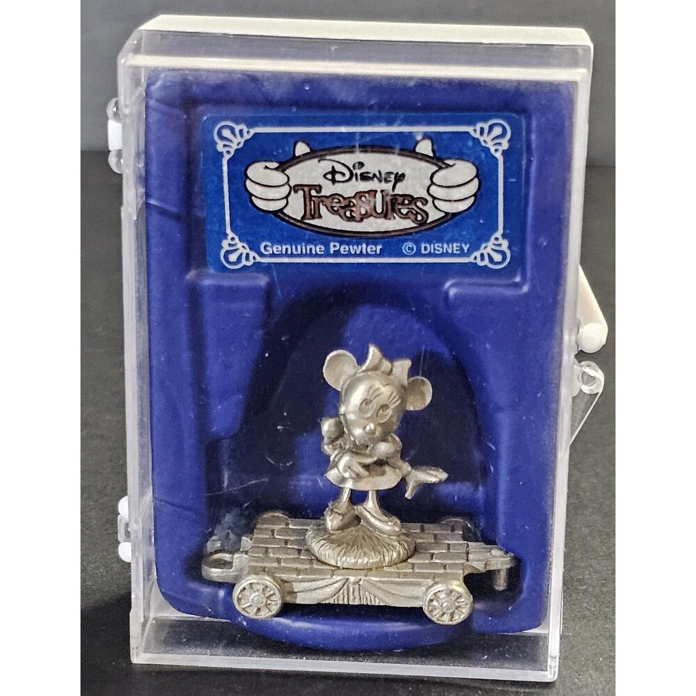 NIB Vtg Disney Treasures Minnie Mouse Train Car Pewter Figurine